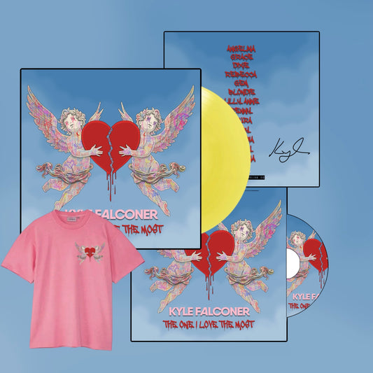 Kyle Falconer - The One I Love The Most Signed Transparent Yellow Vinyl, CD & Pink T-shirt BUNDLE - Limited Edition PRE ORDER