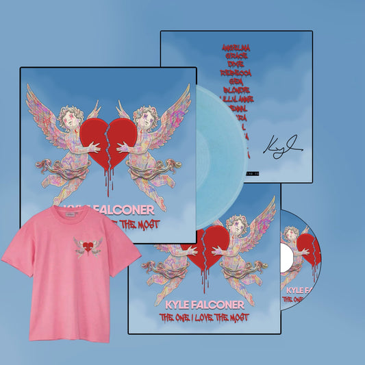 Kyle Falconer - The One I Love The Most Signed Transparent Blue Vinyl, CD & Pink T-shirt - Limited Edition PRE ORDER