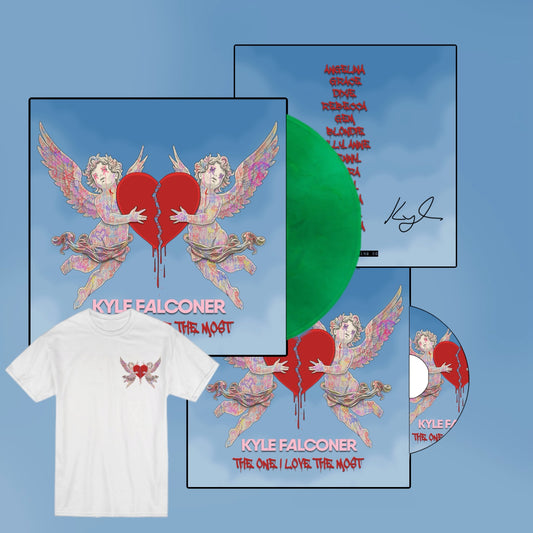 Kyle Falconer - The One I Love The Most Signed Transparent Green Vinyl, CD & White T-shirt BUNDLE - Limited Edition PRE ORDER