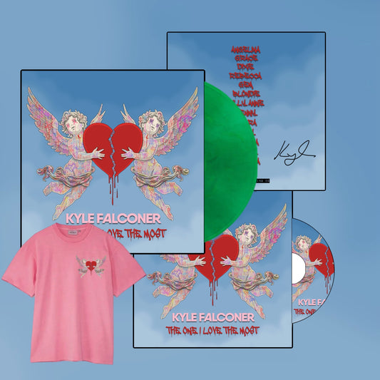 Kyle Falconer - The One I Love The Most Signed Transparent Green Vinyl, CD & Pink T-shirt BUNDLE - Limited Edition PRE ORDER