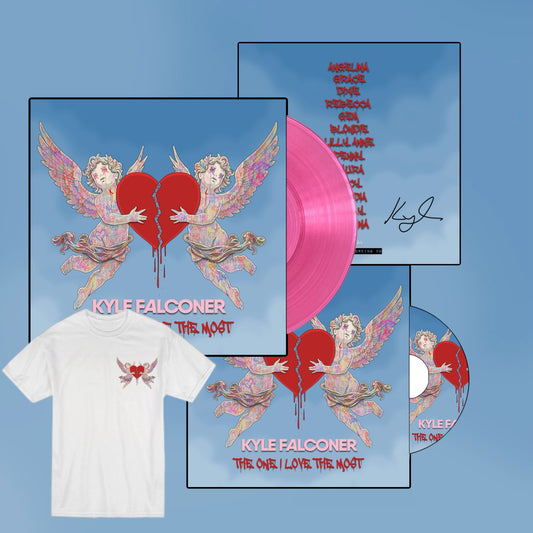 Kyle Falconer - The One I Love The Most Signed Transparent Pink Vinyl, CD & White T-shirt BUNDLE - Limited Edition - PRE ORDER